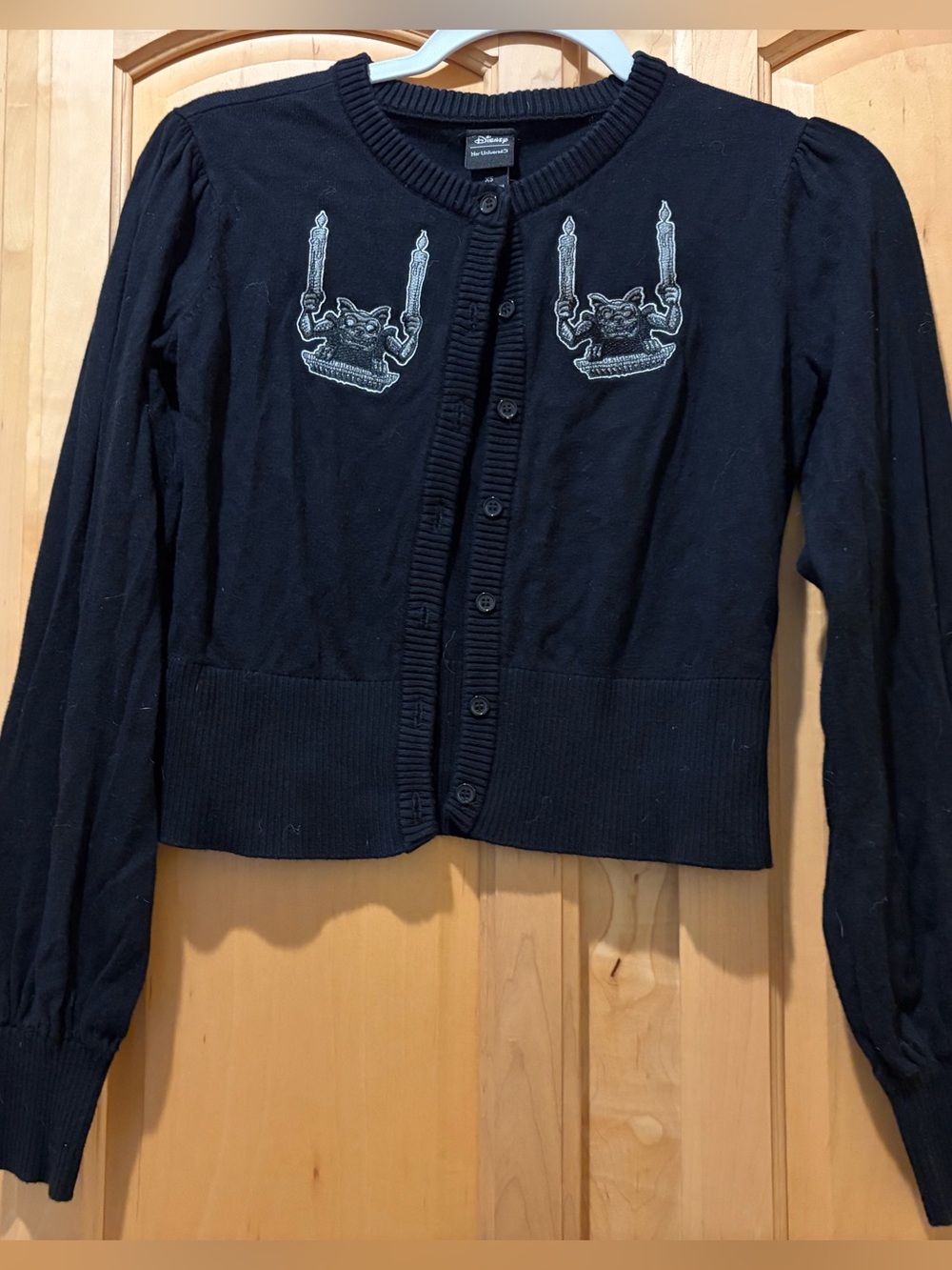 Her Universe Black Cropped Cardigan with Candle Embroidery